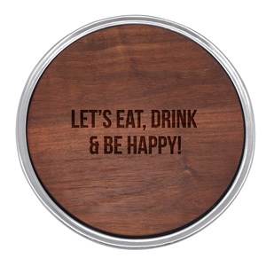 Engraved Mariposa Signature Round Cheese Board with Dark Wood Insert     - 50660