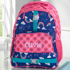 Rainbow Print Personalized Kids Backpack - 23362