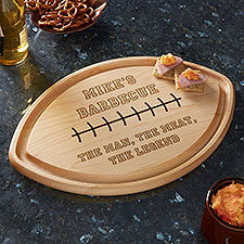 Custom Engraved Football Shaped Cutting Board - 23817