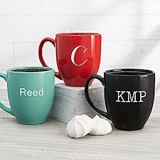 Personalized Bistro Mugs - Name, Monogram, Initial - 24832