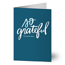 So Grateful Personalized Thanksgiving Greeting Card - 25601