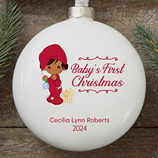 Precious Moments Personalized Baby Girl's 1st Christmas Ornament - 25935