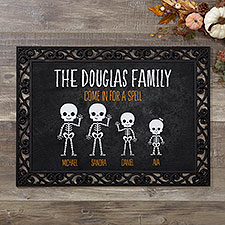 Skeleton Family Personalized Halloween Doormats - 27463