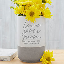 Love You, Mom Personalized Cement Vase - 29060