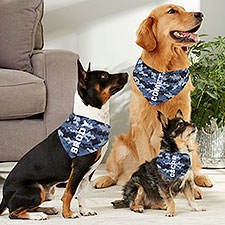 Blue Camo Personalized Dog Bandanas - 29311