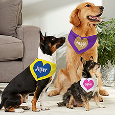 Heart Name Personalized Dog Bandanas - 29316