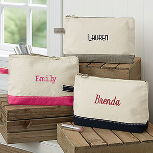 Custom Embroidered Canvas Makeup Bags - 23412