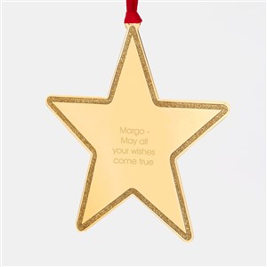 Engraved Gold Star Metal Ornament     - 45393