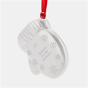 Engraved Silver Mitten 3D Ornament   - 45411