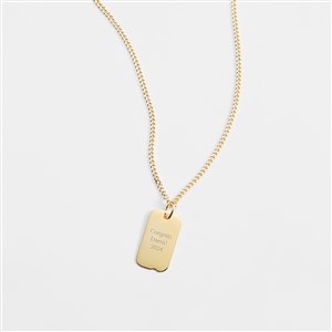 Engraved Gold Dog Tag Necklace - 46118