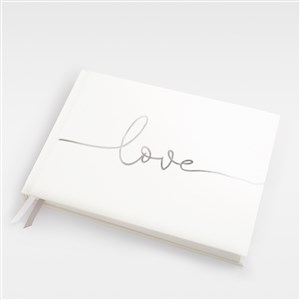 Ivory & Silver "Love" Guest Book - 48958