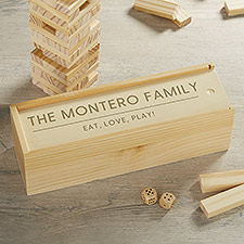 Personalized Jumbling Tower Game With Wood Case - 30308