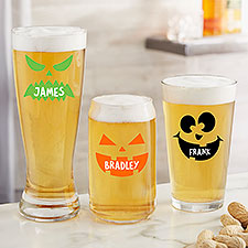 Jack-o'-Lantern Personalized Halloween Beer Glasses - 32124