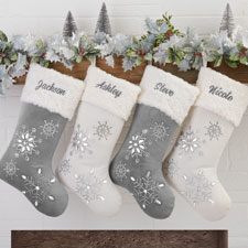 Season's Sparkle Embroidered Christmas Stockings - 32755