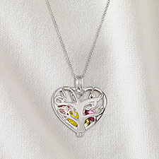 Family Tree Personalized Heart Birthstone Locket - 32862D