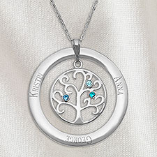 Family Tree Personalized Birthstone Necklaces - 32868D