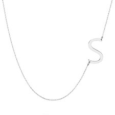 Personalized Oversize Sideways Initial Necklace  - 35866D