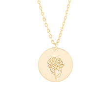 January Birth Flower Carnation Gold Pendant - 35868D