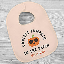 Personalized Halloween Baby Bibs - Coolest Pumpkin In The Patch - 35970