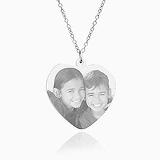 Personalized Photo Heart Pendant Necklaces - 36815D