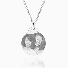 Personalized Photo Round Pendant Necklace  - 36819D