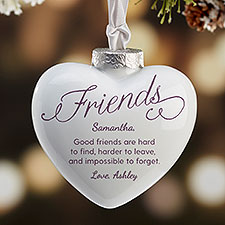 Personalized Deluxe Heart Ornament - Friends Forever - 37977