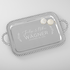 Elegant Couple Mariposa® String of Pearls Personalized Handled Serving Tray  - 38584