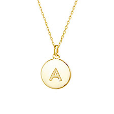 Engraved Initial Disc Necklace  - 39985D