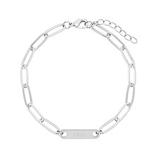 Paperclip Chain Engravable Name Bar Bracelet  - 40104D