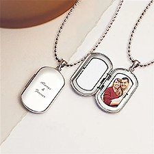 Engraved Photo Dog Tag Locket  - 40680D