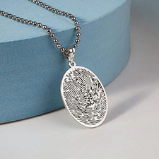 Custom Memorial Oval Fingerprint Pendant  - 40687D