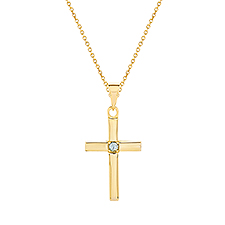 Cross Birthstone Custom Pendant  - 40911D