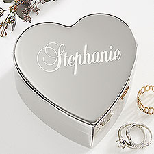 Personalized Silver Heart Keepsake Box - Beautiful Reflections - 41267