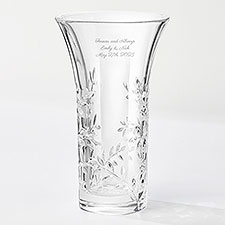 Vera Wang Wedding Engraved Crystal Leaf Vase - 41603