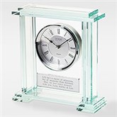 Engraved Jade Glass Desk Clock - 41620