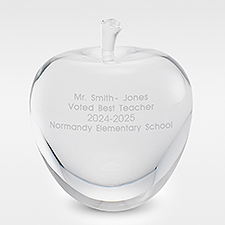 Engraved Crystal Apple Keepsake for the Teacher - 41872