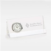 Engraved Executive Employee Recognition Crystal Desk Clock - 41941