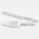 Engraved Wedding Cake Knife and Server Set - 42022