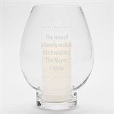 Engraved Glass Hurricane Candle Holder - 42042