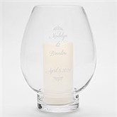  Engraved Glass Wedding Hurricane Candle Holder - 42046