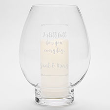 Engraved Glass Anniversary Hurricane Candle Holder - 42047