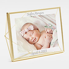 Engraved Gold Prisma Baby Photo Frame - 42086