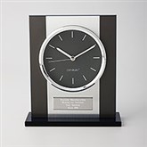 Engraved Classic Black & Silver Clock - 42163