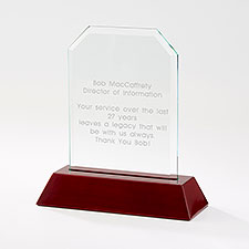 Personalized Retirement Mahogany Finish Angled Award - 42195