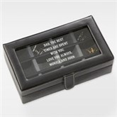 Engraved Message Leather 12 Slot Accessory Box For Him - 42246