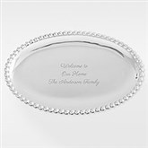 Personalized Mariposa® String of Pearls Family Oval Serving Tray - 42254