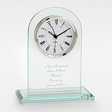 Engraved Anniversary Message Glass Clock - 42282