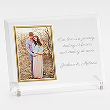 Engraved Wedding Message Glass Vertical Picture Frame - 42312