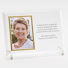 Engraved Retirement Message Glass Vertical Picture Frame - 42318