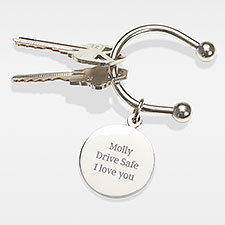 Engraved Silver Keychain For Wife - 42329